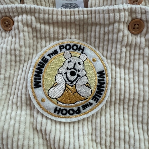 Boys  baby marshmallow white corduroy winnie the pooh overalls size 12 months - Picture 4 of 7